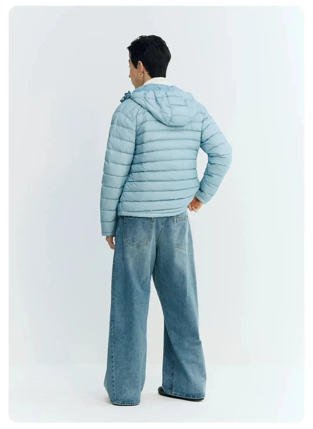 Side-Zip Quilted Hooded Down Jacket