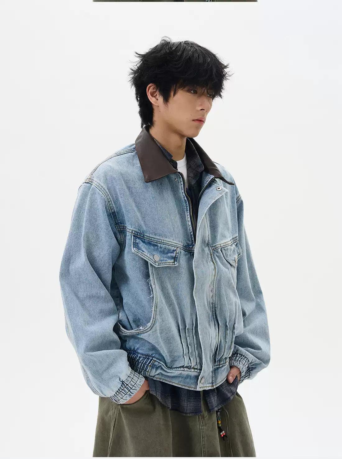 Hidden Zipper Denim Jacket