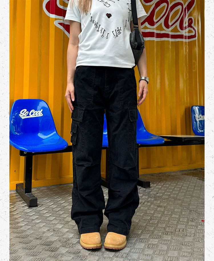 Side Pocket Washed Cargo Pants
