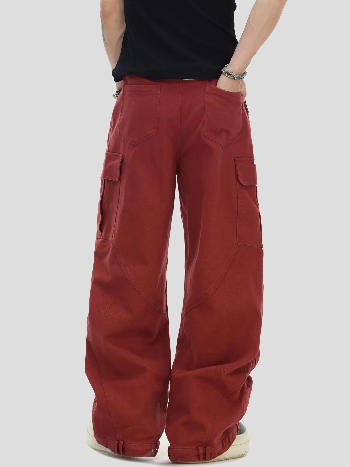 Reversed Waistline Utility Cargo Pants