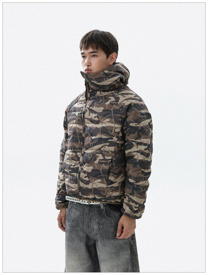 Camo Hooded Down Jacket