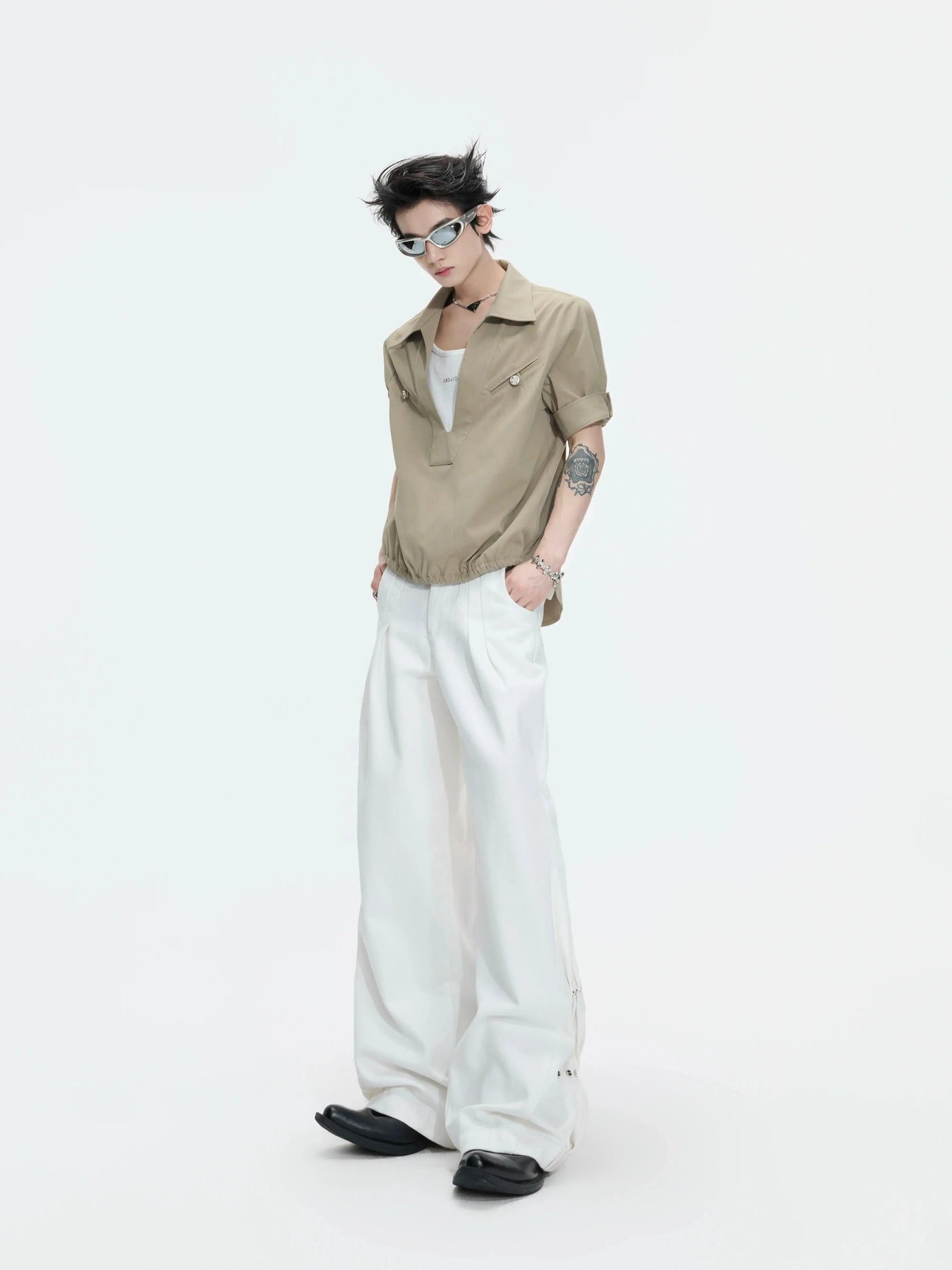 Layered Utility Short Sleeve Shirt