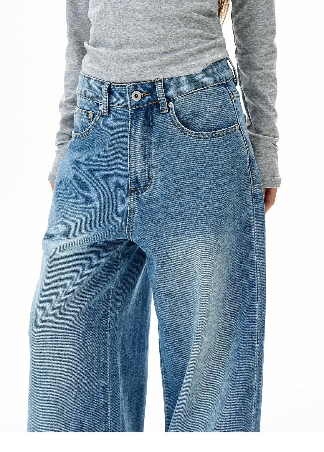 Washed & Faded Straight Fit Jeans