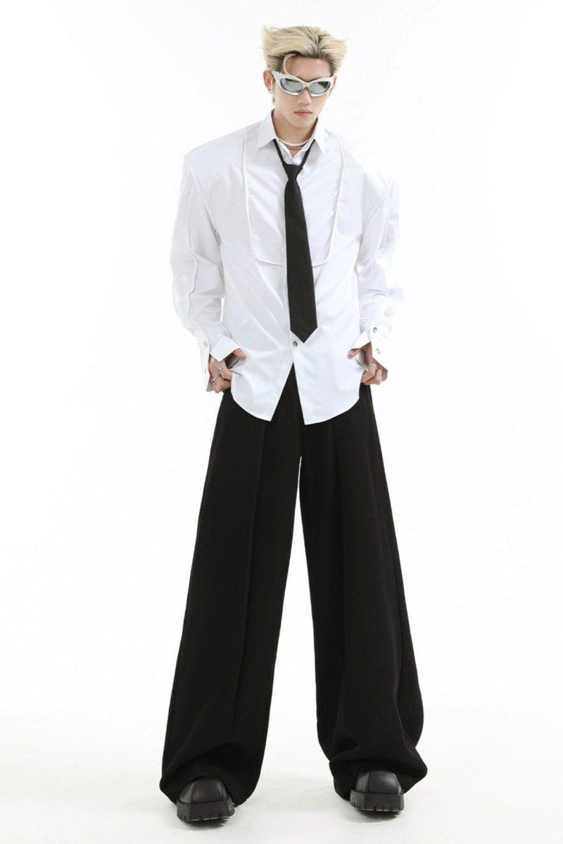 Structured Neck Tie Regular Fit Shirt