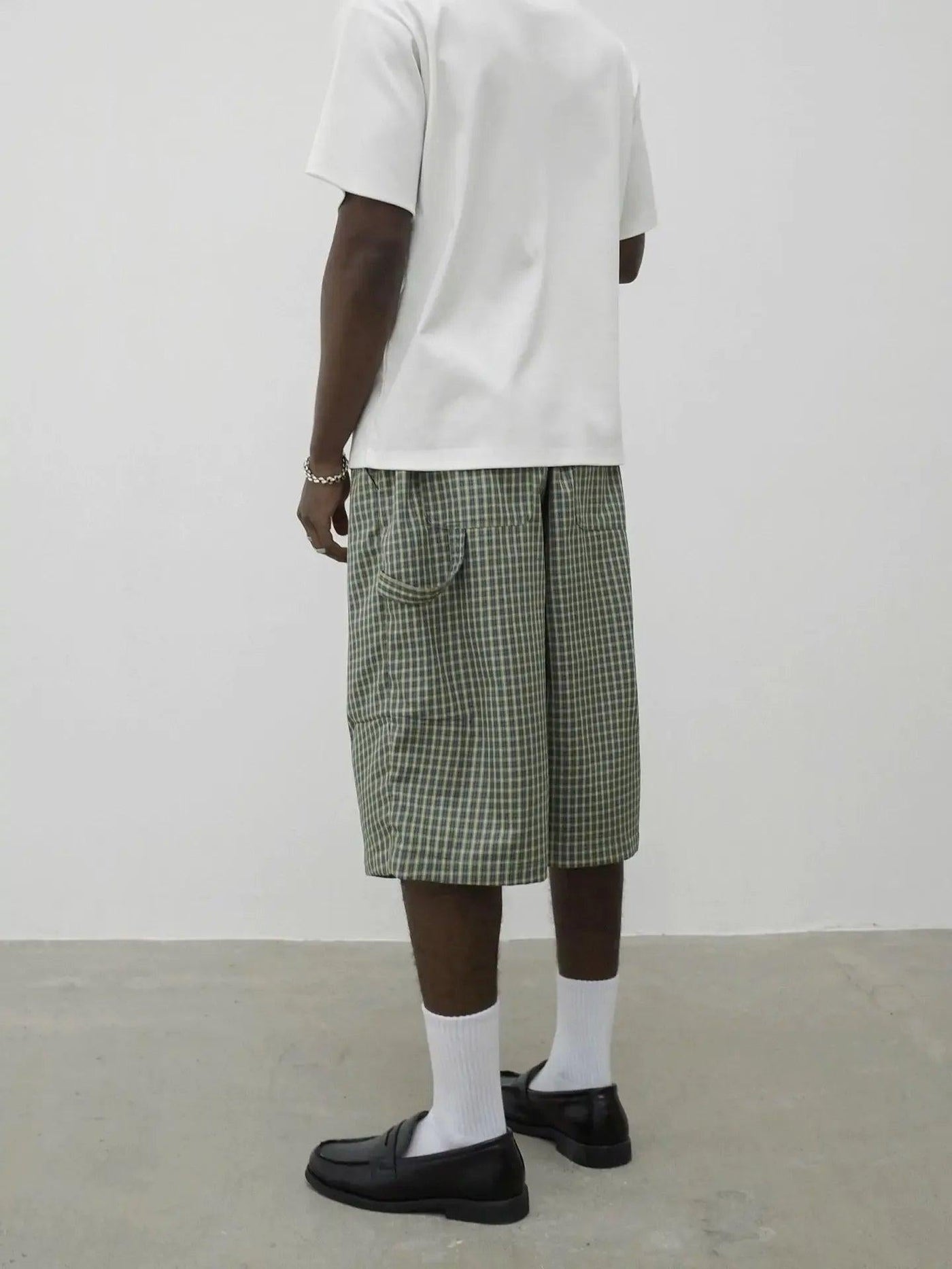 Boxy Grid Pattern Shorts
