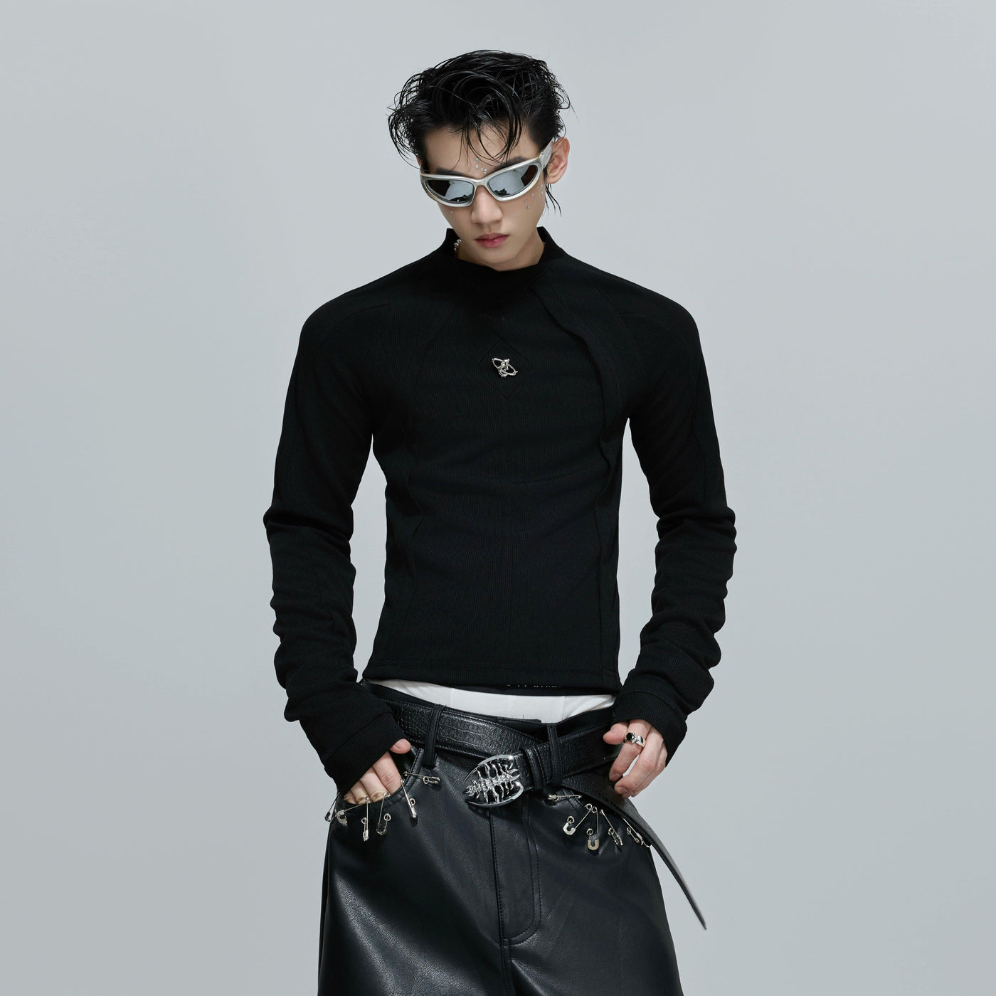 Slim Fit Structured Long Sleeve T-Shirt