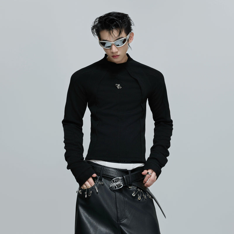 Slim Fit Structured Long Sleeve T-Shirt
