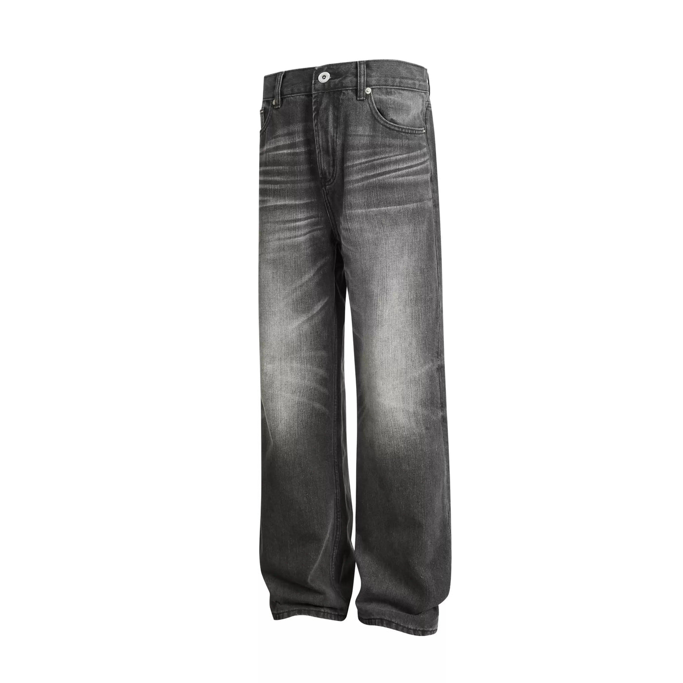 Faded Whiskers Straight Leg Jeans