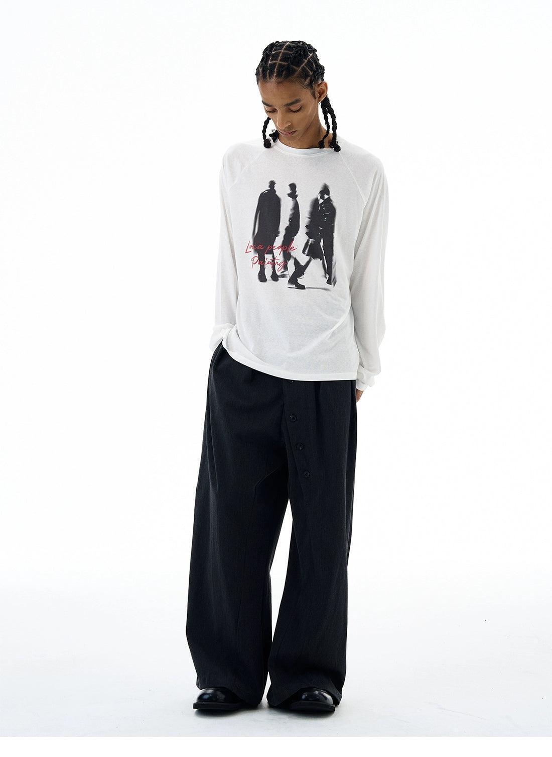 Silhouette Graphic Print L/S T-Shirt