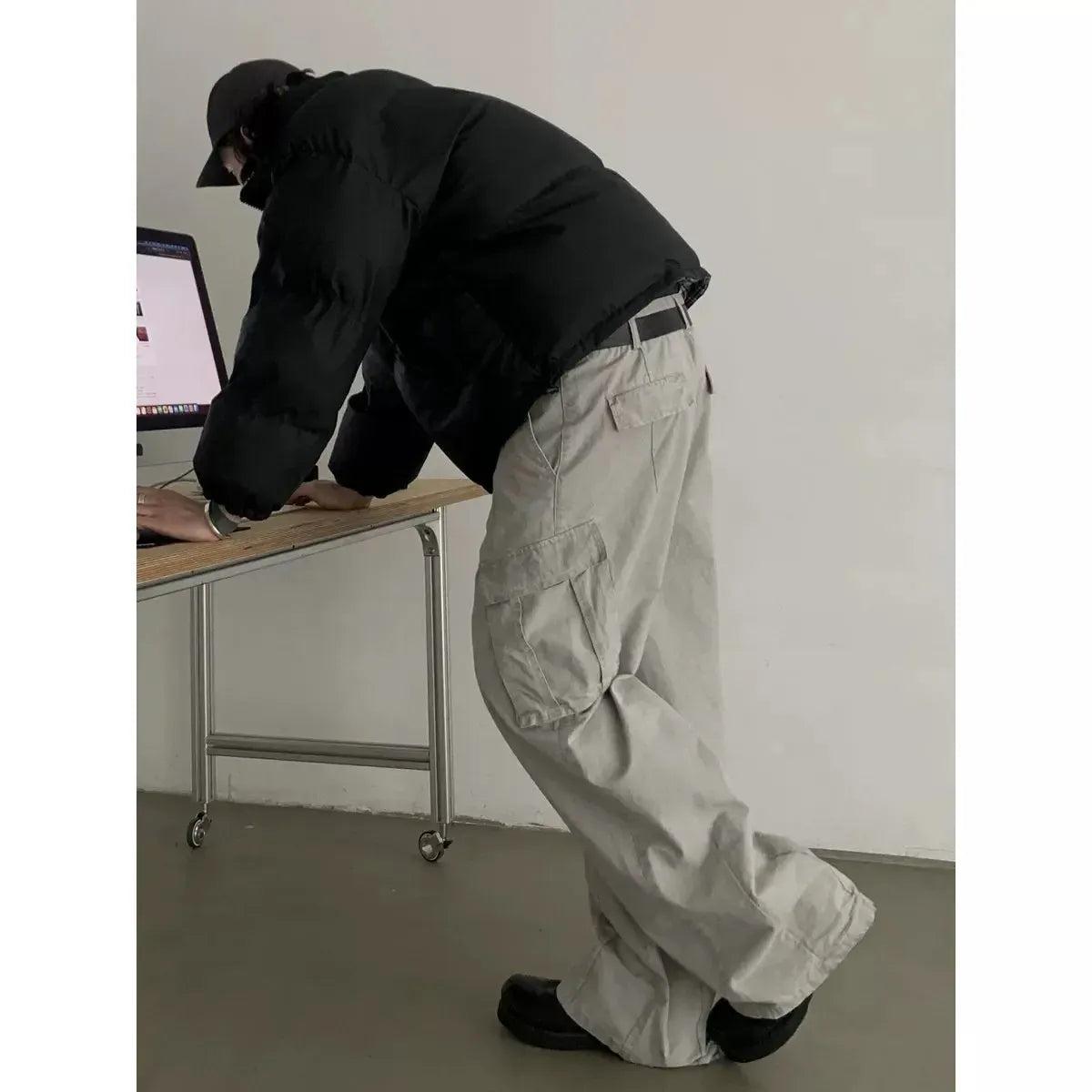 Distressed Wide Leg Cargo Pants