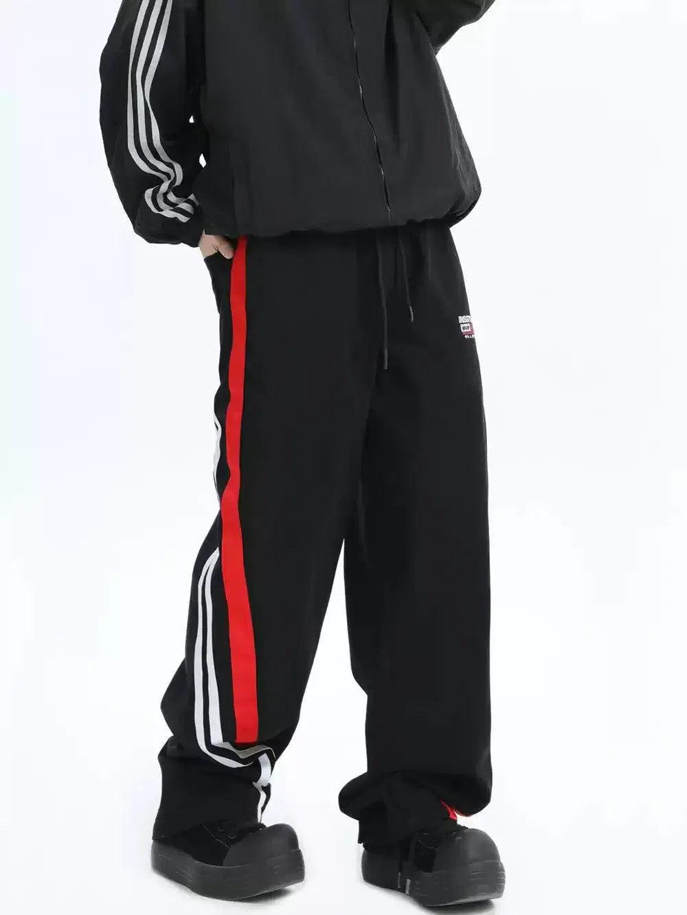 Drawstring Ribbon Spliced Sweatpants