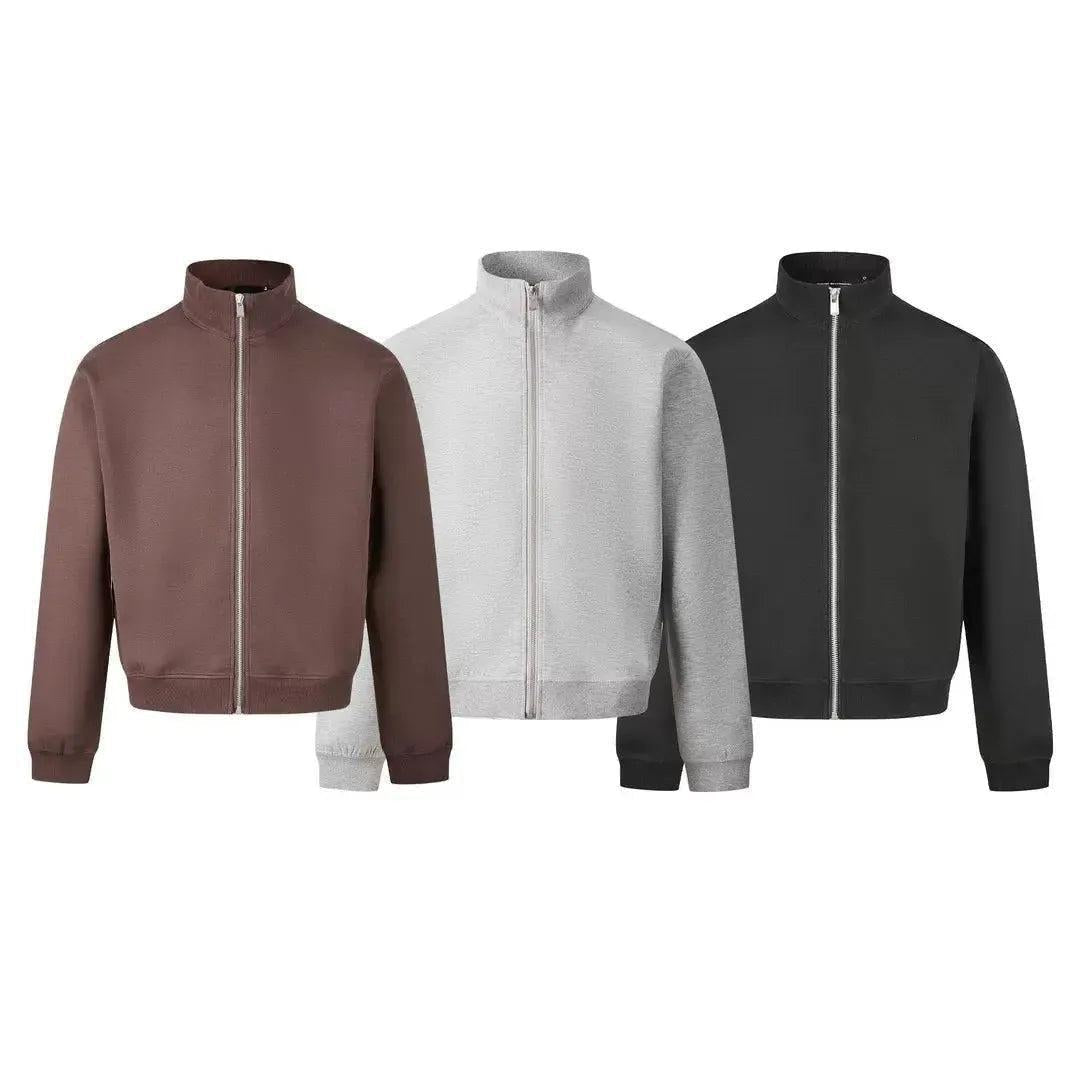 Solid Color Zip-Up Jacket