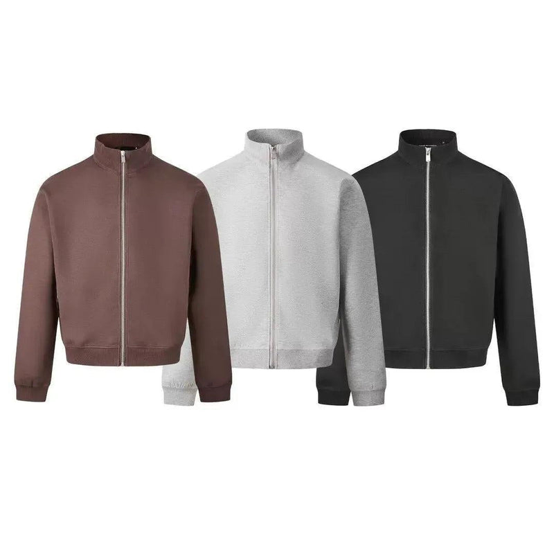Solid Color Zip-Up Jacket