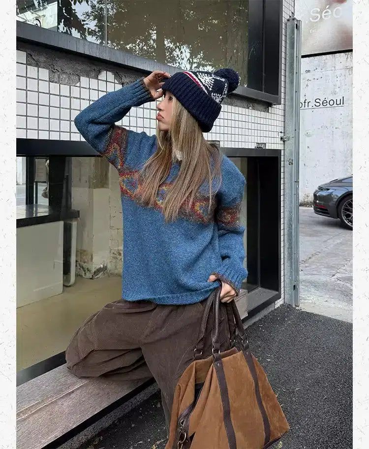 Cozy Fair Isle V-Neck Sweater