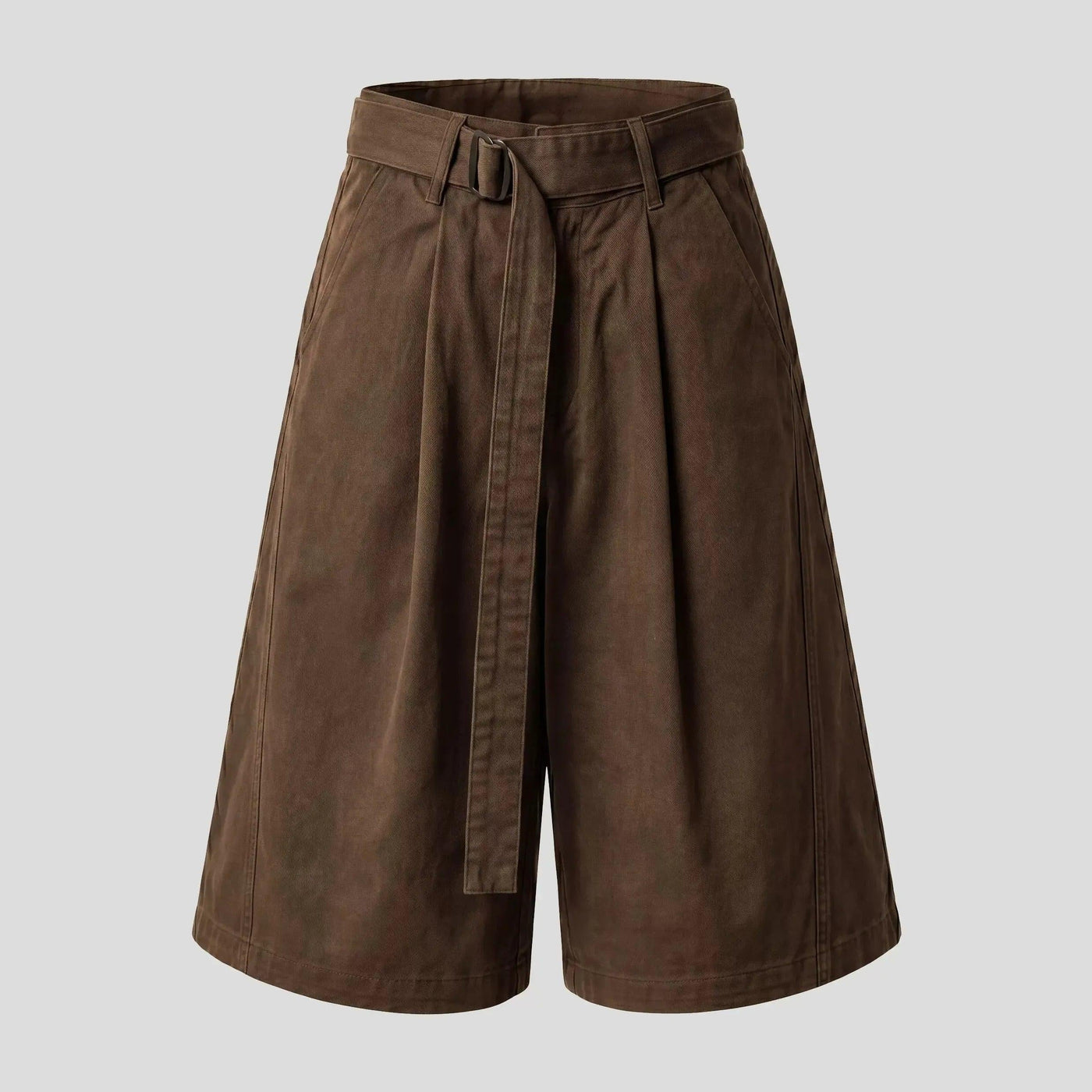 Distressed Pleated Cargo Shorts
