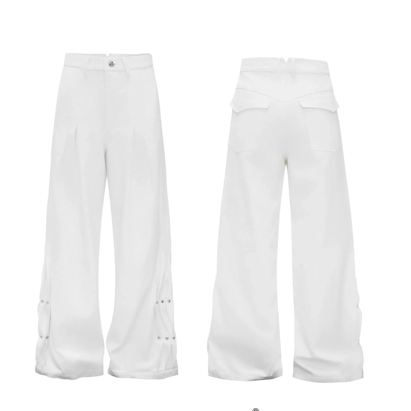 Studded Pleats Flared Pants