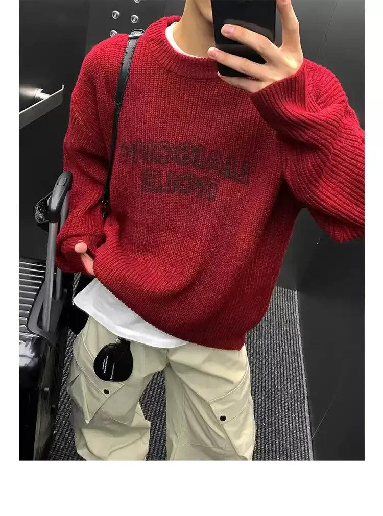 Text Contrast Print Sweater