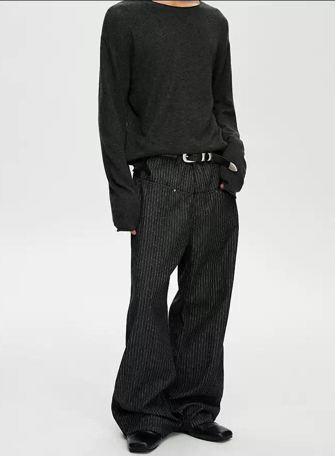 Vertical Stripes Pocket Pants
