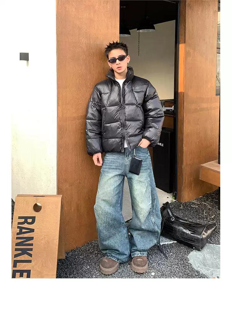 Zip Pocket Quilted Puffer Jacket