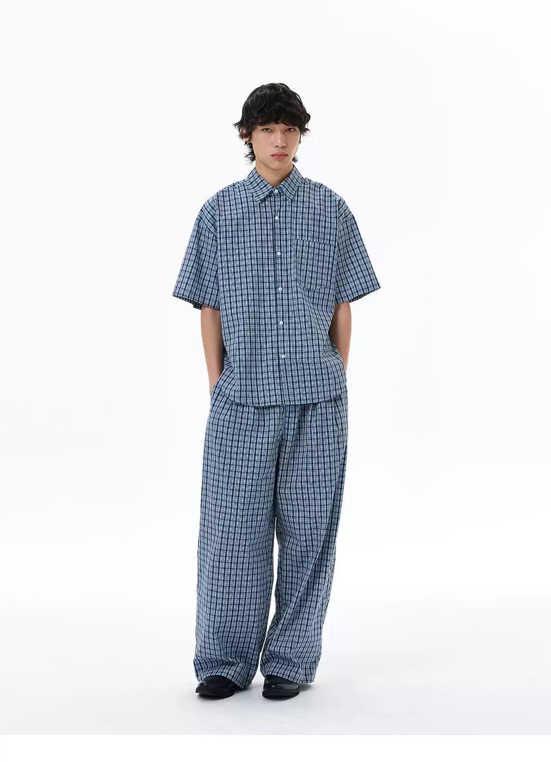 Relax Fit Gingham Shirt & Pants Set