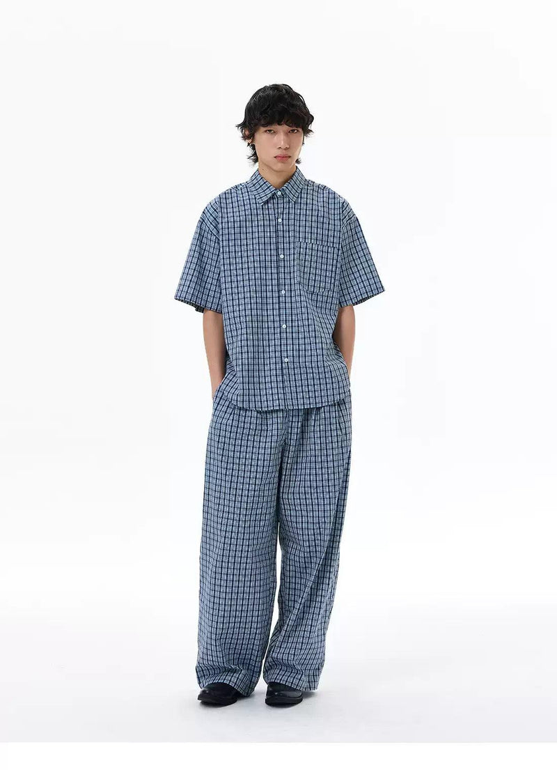 Relax Fit Gingham Shirt & Pants Set