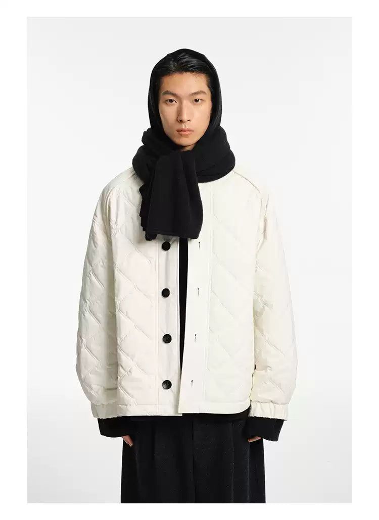 Buttoned Boxy Quilted Jacket