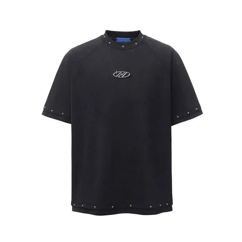 Distressed Rivet Layered T-Shirt