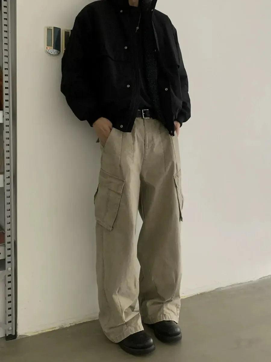 Distressed Wide Leg Cargo Pants