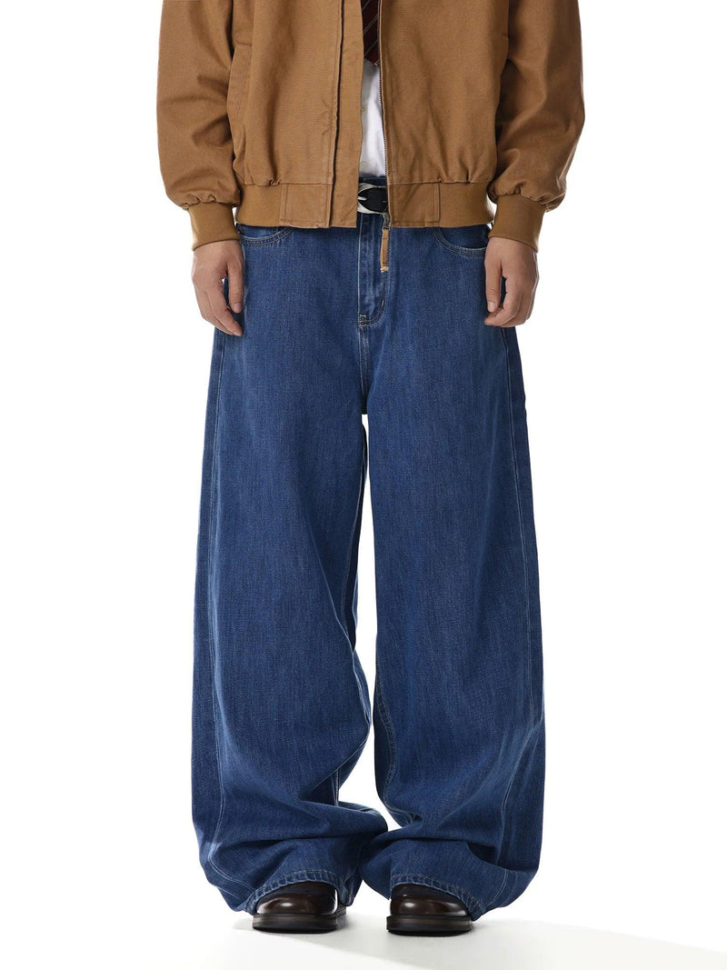 Retro Washed Loose Straight Jeans