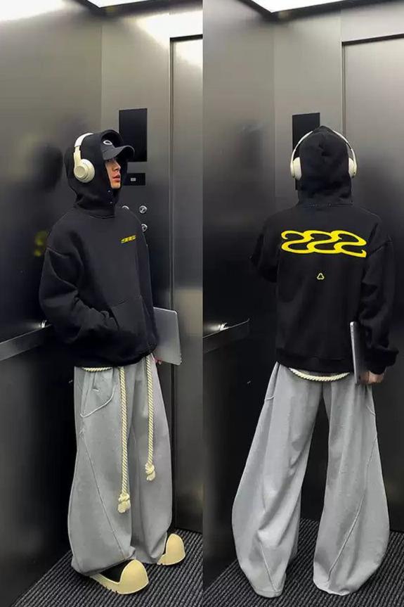 SSS Text Contrast Print Hoodie