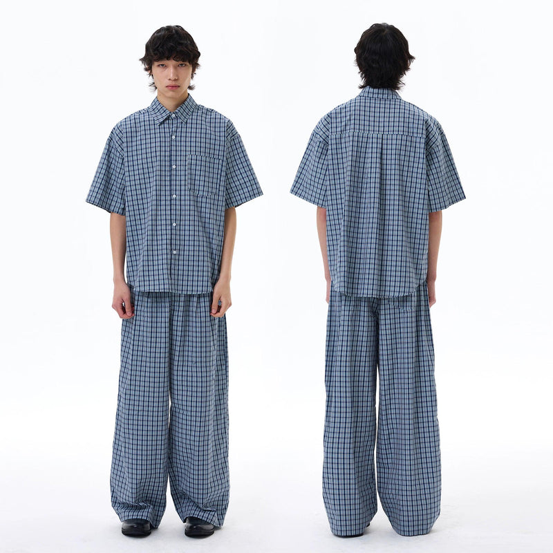 Relax Fit Gingham Shirt & Pants Set