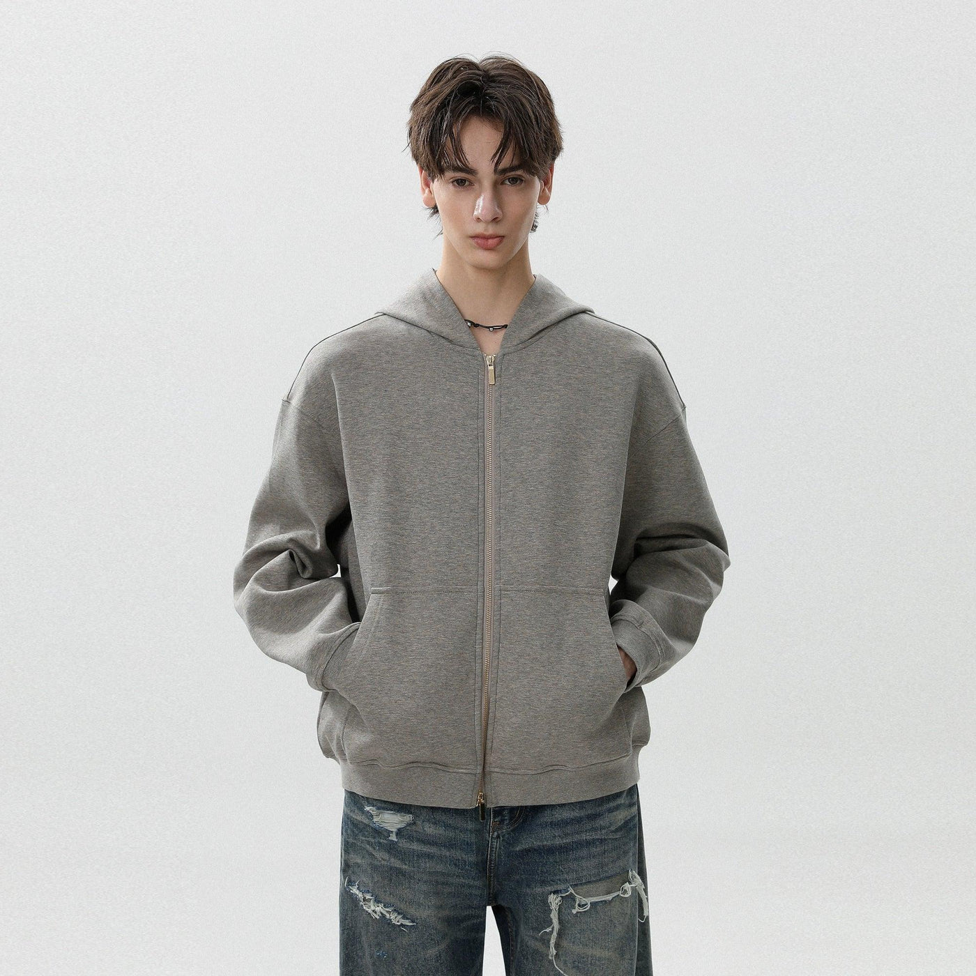 Dual-End Zip-Up Hoodie