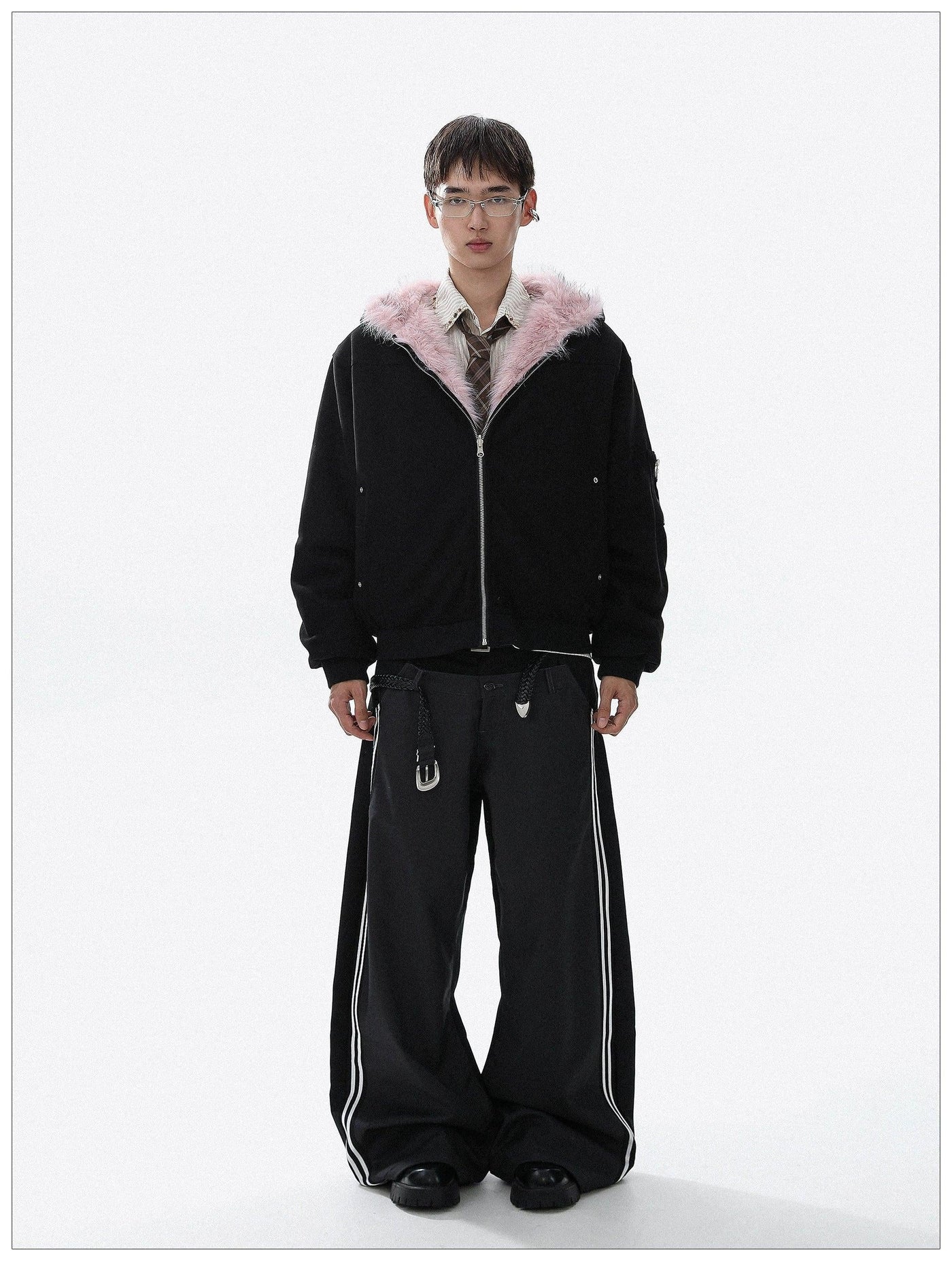Fur-Trim Reversible Full-Zip Jacket