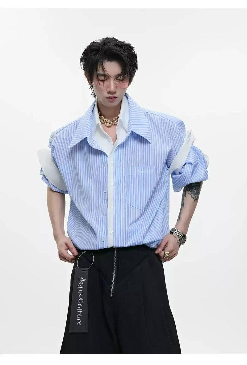 Structured Stripe Layered Shirt