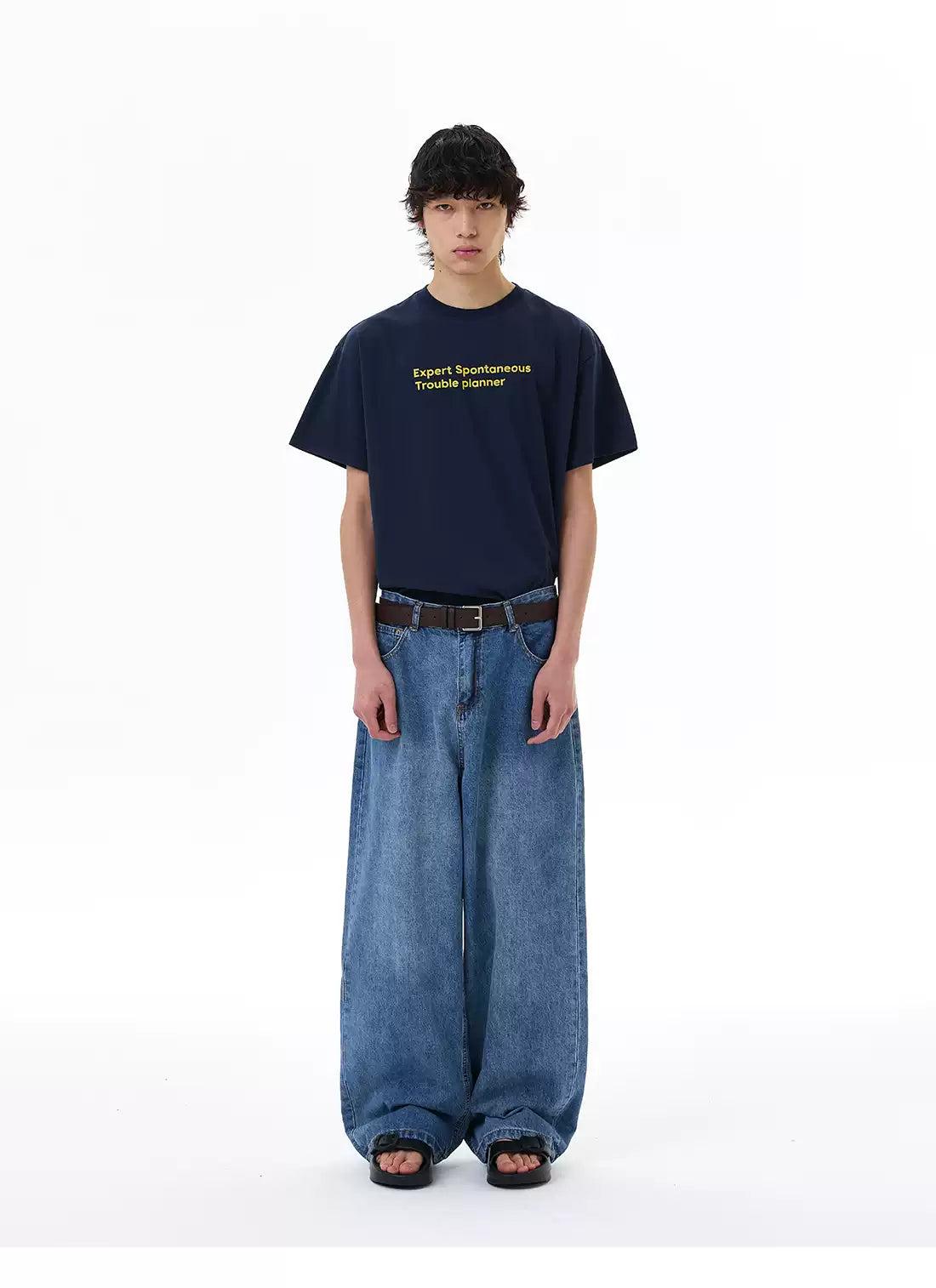 Washed Straight Leg Jeans