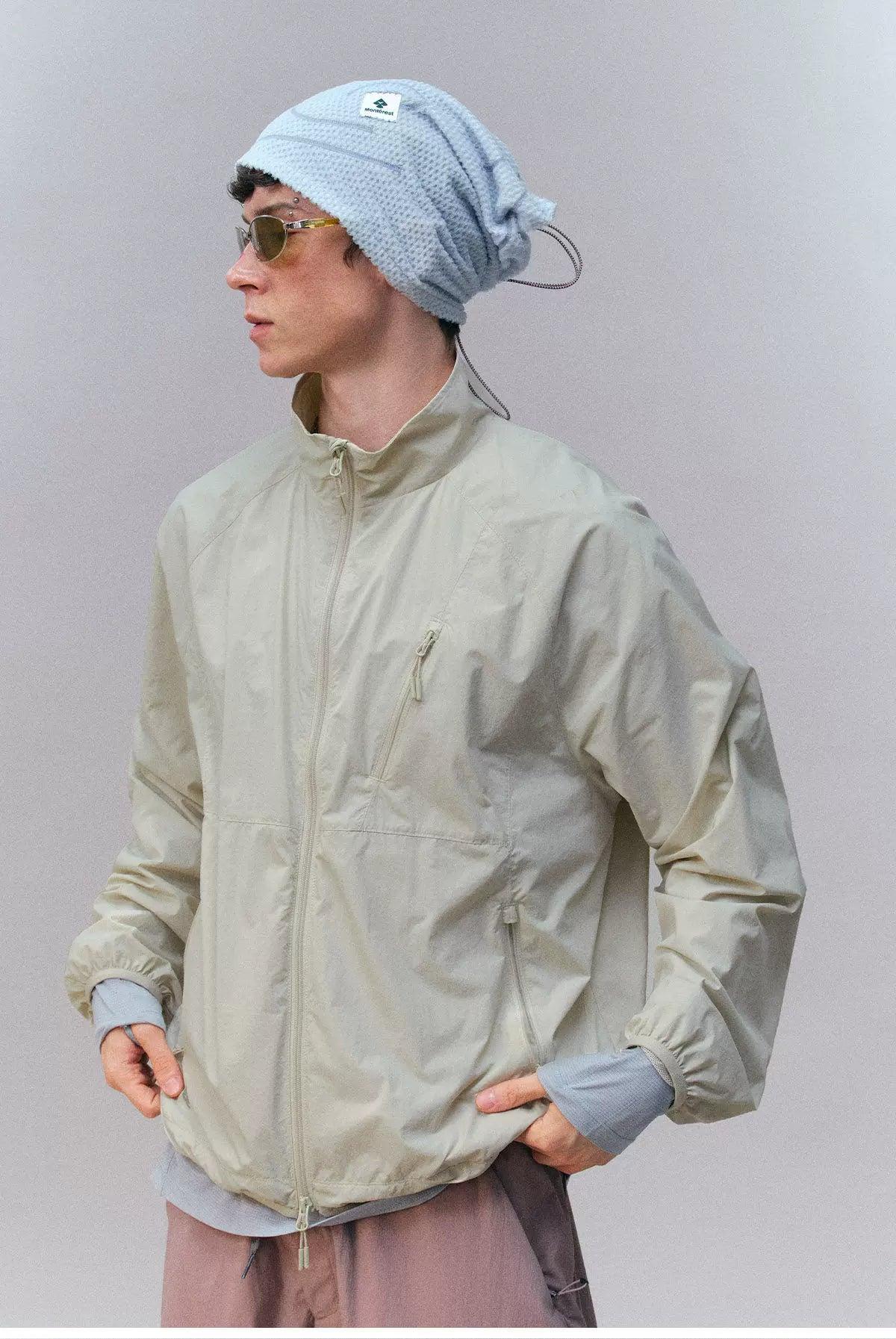 Stand Collar Padded Windbreaker Jacket