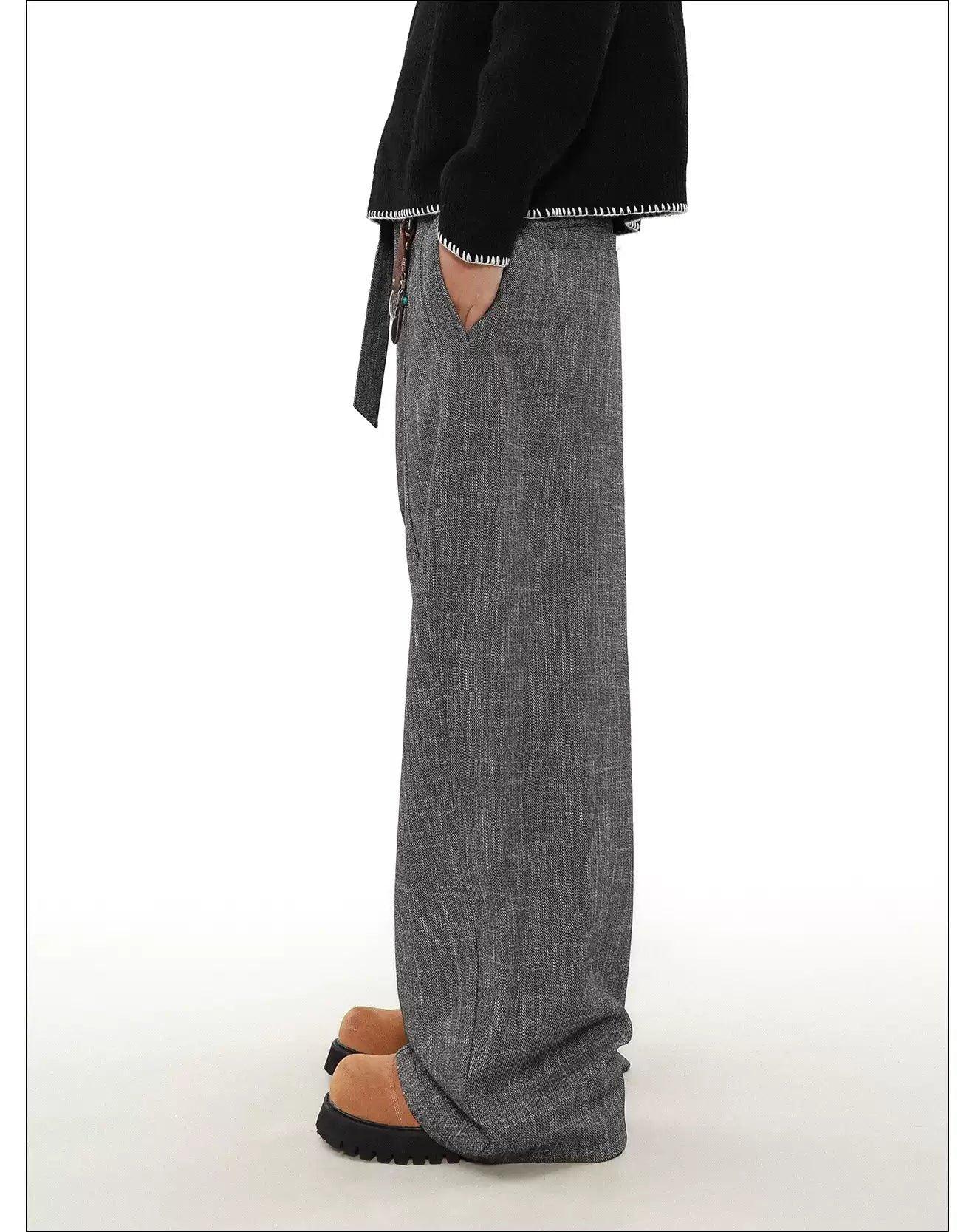 Office Style Side Pockets Trousers