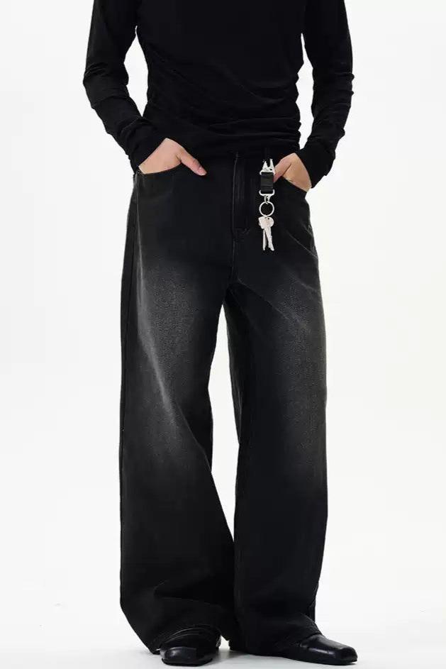 Washed & Faded Wide Jeans