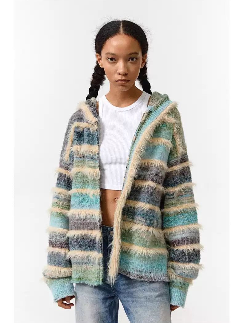 Fur Lines Hooded Jacket