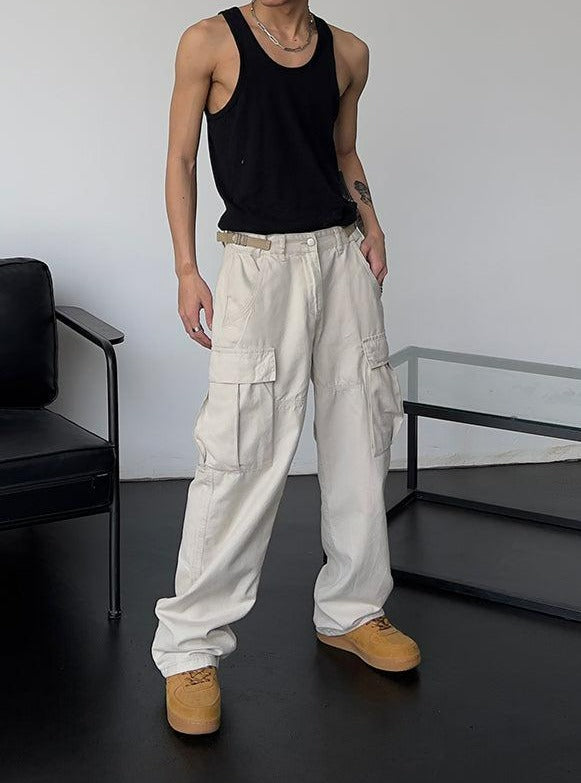 Loose Straight Pocket Cargo Pants