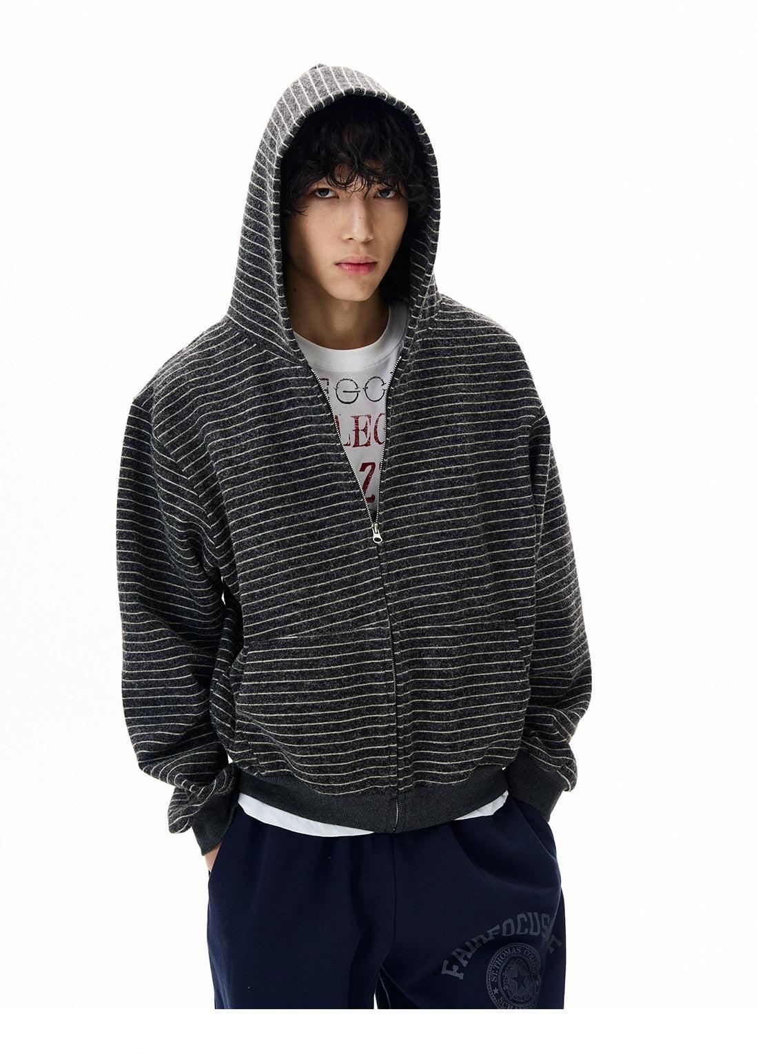 Striped Zip-Up Hoodie