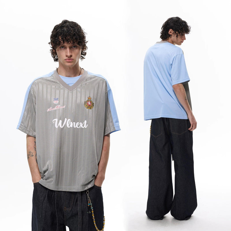 Striped Layered V-Neck Jersey T-Shirt