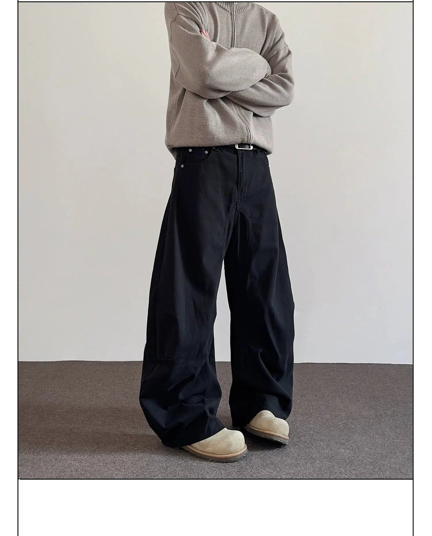 Solid Seam Lines Detail Pants