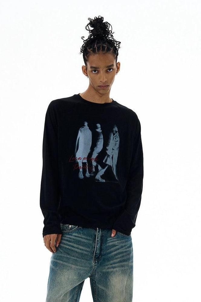 Silhouette Graphic Print L/S T-Shirt