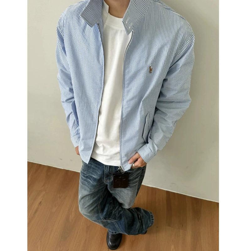 Vertical Striped Clean Fit Jacket