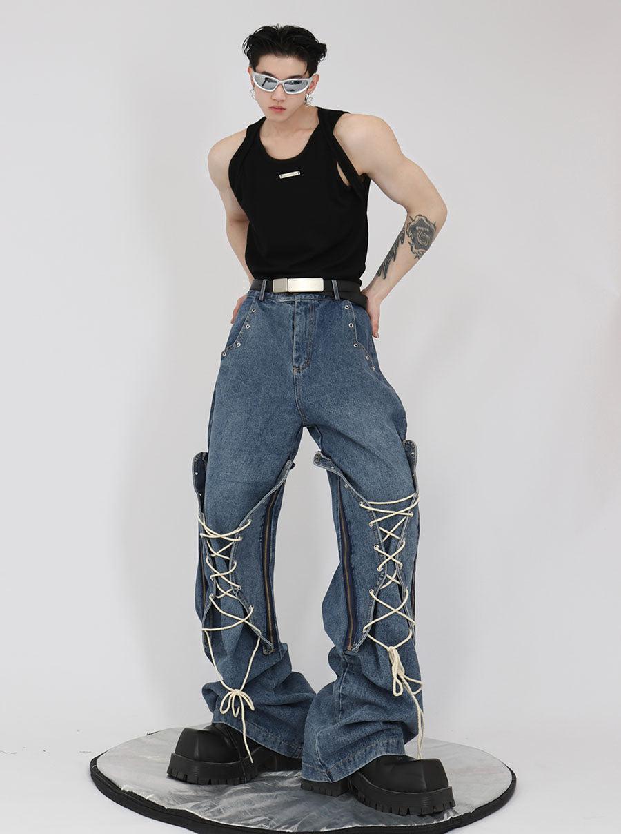 Two Straps Metal Bar Tank Top