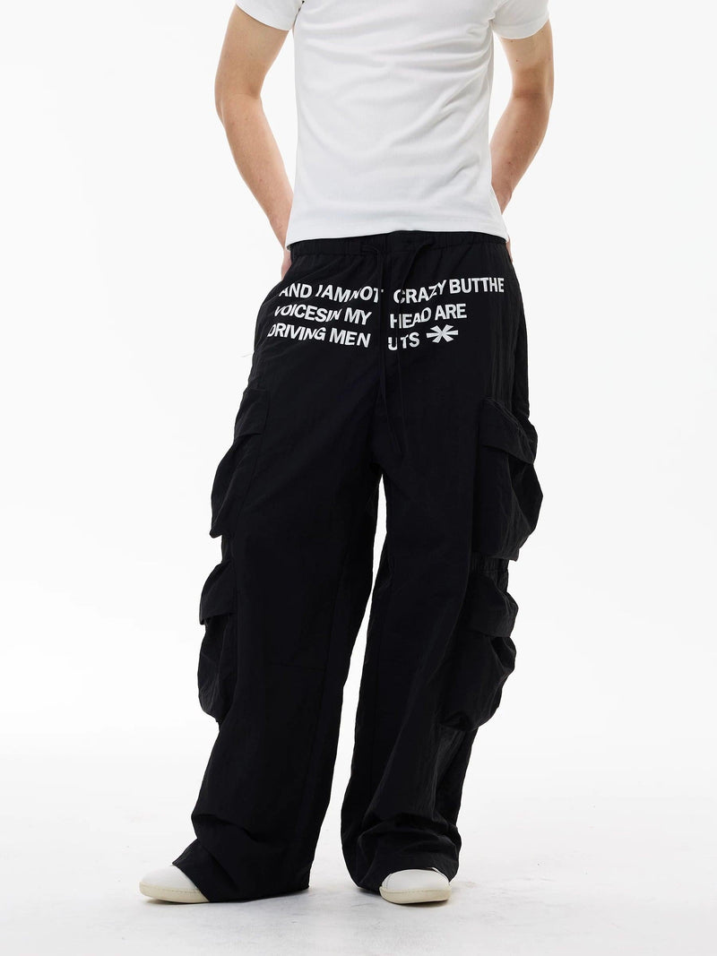 Graphic Multi-Pocket Cargo Pants