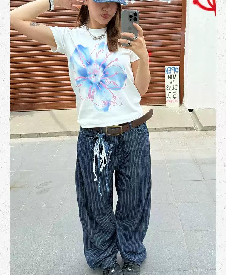 Layered Flower Casual T-Shirt