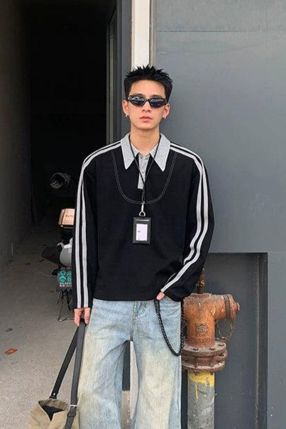 Striped Sleeves L/S Polo