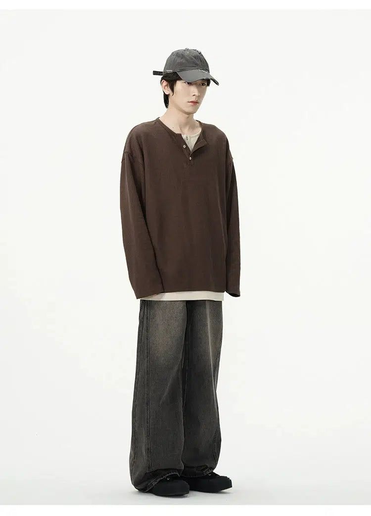 Two-Piece Henley Sweater